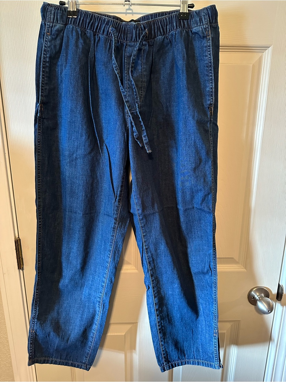 Banana Republic Women’s Relaxed Drawstring Jeans in Dark Blue Denim